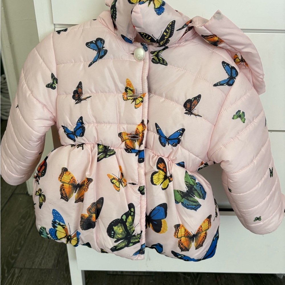 Butterfly Print Pink Kids Jacket